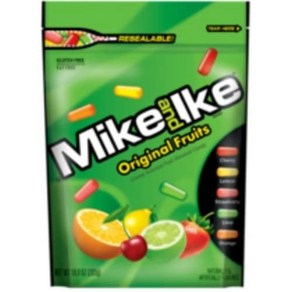 Mike and Ike Oiginal Fuits Chewy Candy 10 Ounce S 마이크 앤 아이크 오리지널 프루츠 츄위 캔디 10온스 스탠드업 백 - 케이스당 8개, 283g, 1개