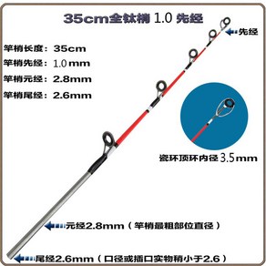 문어대 티타늄 초리대 바다낚시대 광어 바다선상낚싯대 쭈꾸미 낚시대 초릿대 수리, 28 올 티타늄 1.0 선경자 고리
