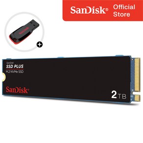 샌디스크 M.2 NVMe SSD PLUS 2280 PCle 3.0 3200MB/s / USB 증정, 1, 2TB