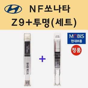 순정품 현대 NF쏘나타 Z9 크리스탈실버 붓펜 페인트 + 투명마감용붓펜 8ml, 1개