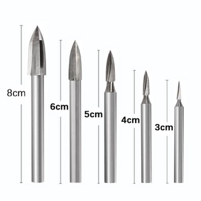 A1023 목공비트 돌다리 +2500유배 /// 전동 조각도 목공예 전동 조각도 전동드릴 조각칼 끌 그라인더 비트날 나무 공예 조각기 5사이즈, 5개세트, 1개