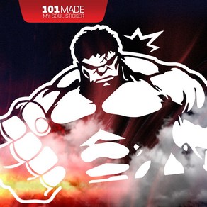 스티커101 자동차스티커 헐크 HULK FICTION 캐릭터데칼 주문제작