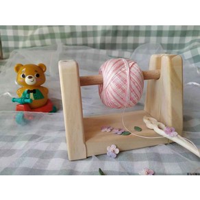 뜨개질용 원목 뜨개 실걸이 회전 실패걸이 월넛 소품 액세서리 DIY, 소나무+느티나무, 1개