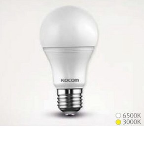 KOCOM 12W 220V 60Hz 전구색 3000k LED전구 다마 벌브, 1개