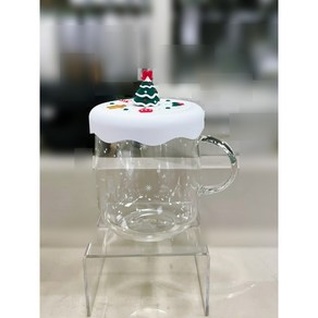 [MODERN HOUSE 중계점] XMAS 메리티파티 실리콘뚜껑 내열 유리머그 (트리) 540ml GA9124024