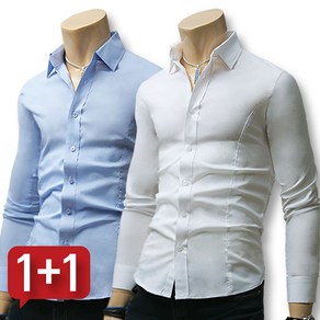 블루포스 리노스 스판 남방 세트 1+1 [2장 묶음] 정장 셔츠 [국내생산]