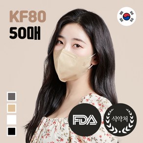 50매 국산 KF80 와이드 대형 새부리형 호마스크 식약처인증 컬러 그레이 베이지 블랙 화이트 황사 프리미엄 마스크, KF80 호 프리미엄 마스크 [와이드], 50개