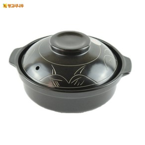 mangoxiniu 2-3인용 뚝배기 김치찌개 된장찌개 뚝배기, 블랙, 0.8L, 1개