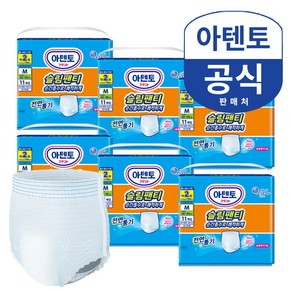 (공식) 아텐토 슬림팬티(2회흡수) 중형 11매X6팩, 6개, 11매입