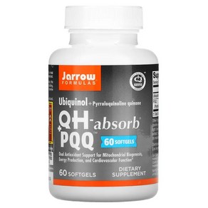 Jaow Fomulas Ubiquinol QH-Absob+PQQ 자로우 포뮬러스 유비퀴놀 QH-앱솔브+PQQ 60 소프트젤, 60정, 1개