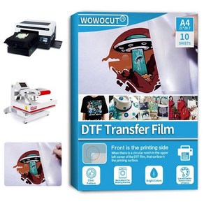 WOWOCUT DTF 전사 필름 100 시트 승화 프린터용 컬러 직물용 아이언 온 전사지 A3 직접, 1. 10 PCS-A4 DTF Film, 01 CHINA, 01 10 PCS-A4 DTF Film