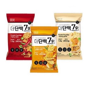 더단백 팝칩 3가지맛(옥수수 2개 매콤살사2개 허니갈릭2개) 6봉지 단백질과자, 44g