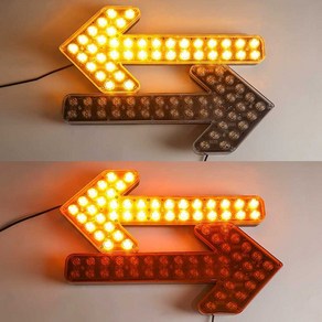 차량용싸인보드 LED 화살표 도로 안전 표시등, 35cm 8등 노란색 12V, 1개