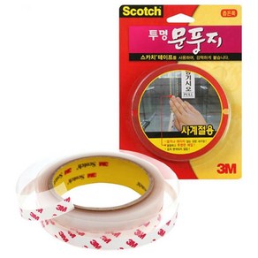 3M 유리 출입문 투명 문풍지 폭25mm 4미터 방풍 문틈새막이 4계절 온도보호, 1개