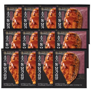 [푸라닭/당일출고] 소스 통 닭가슴살 블랙알리오, 100g, 12개