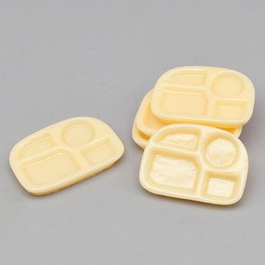 [룰루핑거] 미니어쳐 베이지 4구식판 3.5x2.5x0.4cm (5개입) 1AX-02-112, 5개