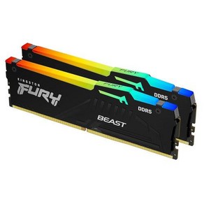 킹스턴 퓨리 비스트 RGB 32GB 2x16GB 5200MTs DDR5 CL36 데스크탑 메모리 키트 2개 적외선 싱크 기술 AMD 엑스포 플러그 앤 플레이 KF552C36BB, 5200MT/s_32GB (2x16GB)