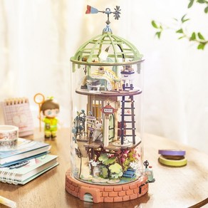 로보타임 DS001 돔형 다락방 (DIY Glass Miniatue Dollhouse) 우드키트 / 만들기 키트 / DIY, 1개, 우드색, 180피스