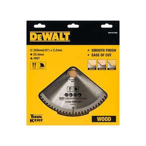 디월트 DWA102100W 씬 커프 목공용 팁쏘 250mm 100날 2.2T 원형톱날, 1개