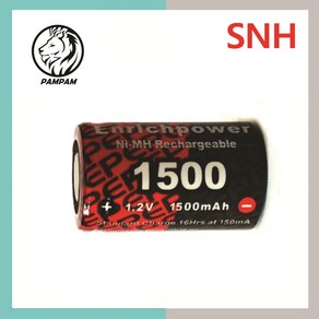 ENRICHPOWER NI-MH 니켈수소 2/3A 1.2V 1500mAh RC 충전지 건전지 배터리, 1개, 1개입