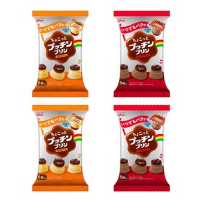 일본 GLICO 글리코 푸치 푸딩 쁘띠 푸딩 120g 커스타트 2개+밀크 쇼콜라 2개, 2개