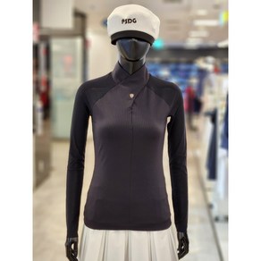 [행복한백화점][파사디]홀터넥형태 메쉬배색 긴팔 티셔츠 블랙 여성 P24STP105X