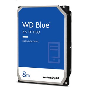 Westen Digital 8TB WD 블루 PC 하드 드라이브 HDD - 5640 RPM SATA 6 Gbs 128 MB 캐시 3.5인치 - WD80EAZZ