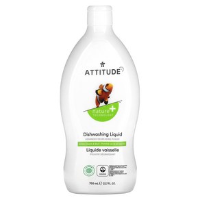 1+1 ATTITUDE Dishwing Liquid Geen Apple Basil 23., 700ml, 2개