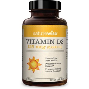 NatueWise Vitamin D3 비타민D 5000 IU 360개입, 1개, 360정