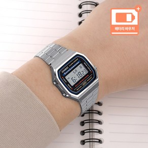 카시오 사각 디지털 시계 CASIO 남녀공용시계 + 배터리교환권 패키지