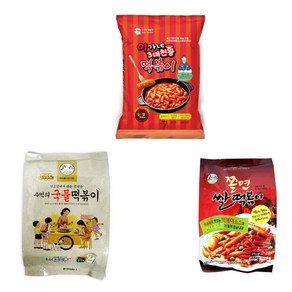 이가네 3대천왕 떡볶이 3종세트 이가네떡볶이(440g) 추억의 국물떡볶이(373g) 쫄면 쌀떡볶이(523g), 1개, 1.336kg