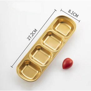 분리 수납 스텐 트레이 주방식기 소스볼 양념 종지 소스그릇 골드 4칸