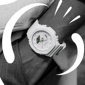 [지샥 G-SHOCK] 원톤 시리즈 지알오크 화이트 캐주얼 패션 시계 GA-2100-7A7DR