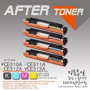 CP1025토너 Colo Lasejet Po CP1025 프린터호환 재생토너, 1개, 빨강 1000매