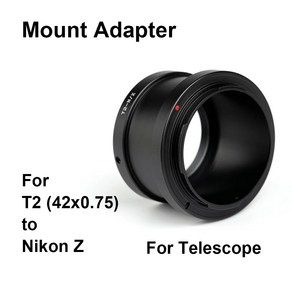 T2-Nik Z T / T2 (M42x 0.75) 망원경-니콘 Z 마운트 어댑터 링 T-Z T2-Z T2-Nikon Z NZ 니콘 Z5 Z6 Z7 Z9 Zfc Z50 Z30, 1개, 한개옵션0