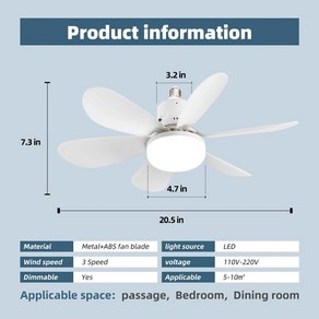 인치 E27 주방용 21 40W 및 리모컨 LED 소켓 나사 5 침실 포함 전기 욕실 천장 선풍기 조명