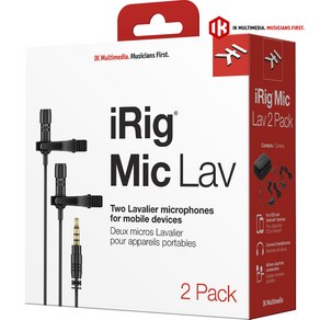 [IK Multimedia] iRig Mic Lav 2 Pack - 방송용 클립온 마이크