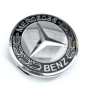 BENZ 벤츠 휠캡 실버블랙 75mm 클립형 1대분 4개세트