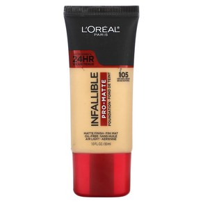 L'Oéal 인팰러블 프로 매트 파운데이션 105 내추럴 베이지 30 ml(1 fl oz), 1개