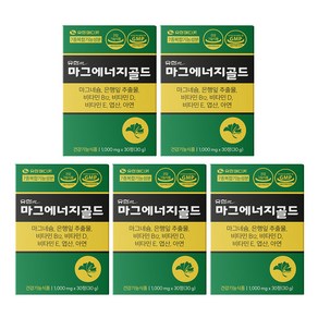 유한메디카 마그에너지골드 마그네슘 350mg 손 발 저림 혈행개선 근육통 영양제, 5개, 30정