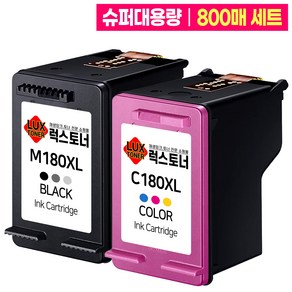 삼성 3배 대용량 INK-M180 INK-C180 SL-J1660 SL-J1770FW 프린터 호환 잉크, 1개, 검정+컬러 1세트