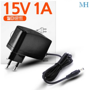 명호전자 15V1A 아답터 벽걸이형(ANY15100A-1) DC 15V 1A 어댑터, 15V1A 아답터(벽걸이형)+젠더3종세트, 1개