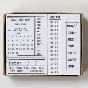 시간 계획 스탬프 세트 체크리스트스탬프