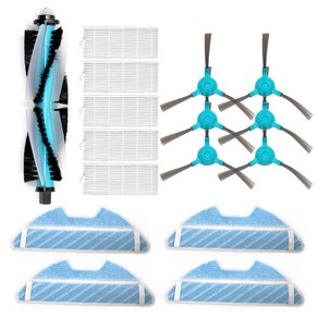 라이스타 로봇 청소기 RX5 RX9 R10 LIFERO RX10 진공 교체용 예비 Pts 메인 사이드 브러시 Hepa 필터 걸레, 0 버건디, Set B