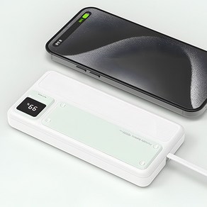 인커버 대용량 보조배터리 10000mAh LCD 잔량표기 C타입 일체형 케이블