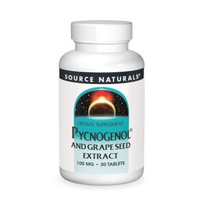 Souce Natuals 피크노제놀 및 포도씨 추출물 100mg 식이 보충제 - 60정, 1개, 30정