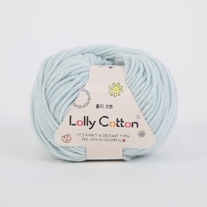 [앵콜스] (낱볼)롤리코튼 Lolly Cotton 5ply (80색의 고급코마코튼 소품인형실), 1개, 51 페일하늘