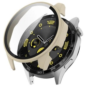 Hono watch4 PRO/Huawei watch GT4/H5546 용 PC 및 강화 유리 케이스 풀 커버 스크린 보호대 스마트 워치 액세서리, [01] Hono watch4 PRO, [05] Ivoy White