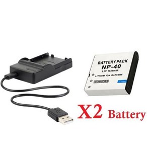 Z750 1680mAh 배터리 NP40 Z850 NP40 NP 카메라 Z57 40 캠코더용 KOMERY Z50 Z55 카시오 EXZ30 Z40 Z400 충전기 FC100 4K, 6) 2 pcs with Chage, 1개