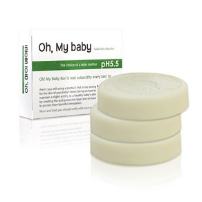 오마이베이비 아기비누 3개입 유아 올인원 베이비 워시 약산성 저자극 알로에 천연 비누, 80g, 3개